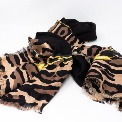 Louis-vuitton Monogram Shawl Leogram Black