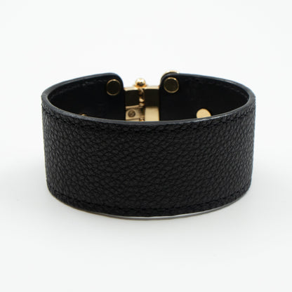 Louis-vuitton Save It Bracelet Black Leather