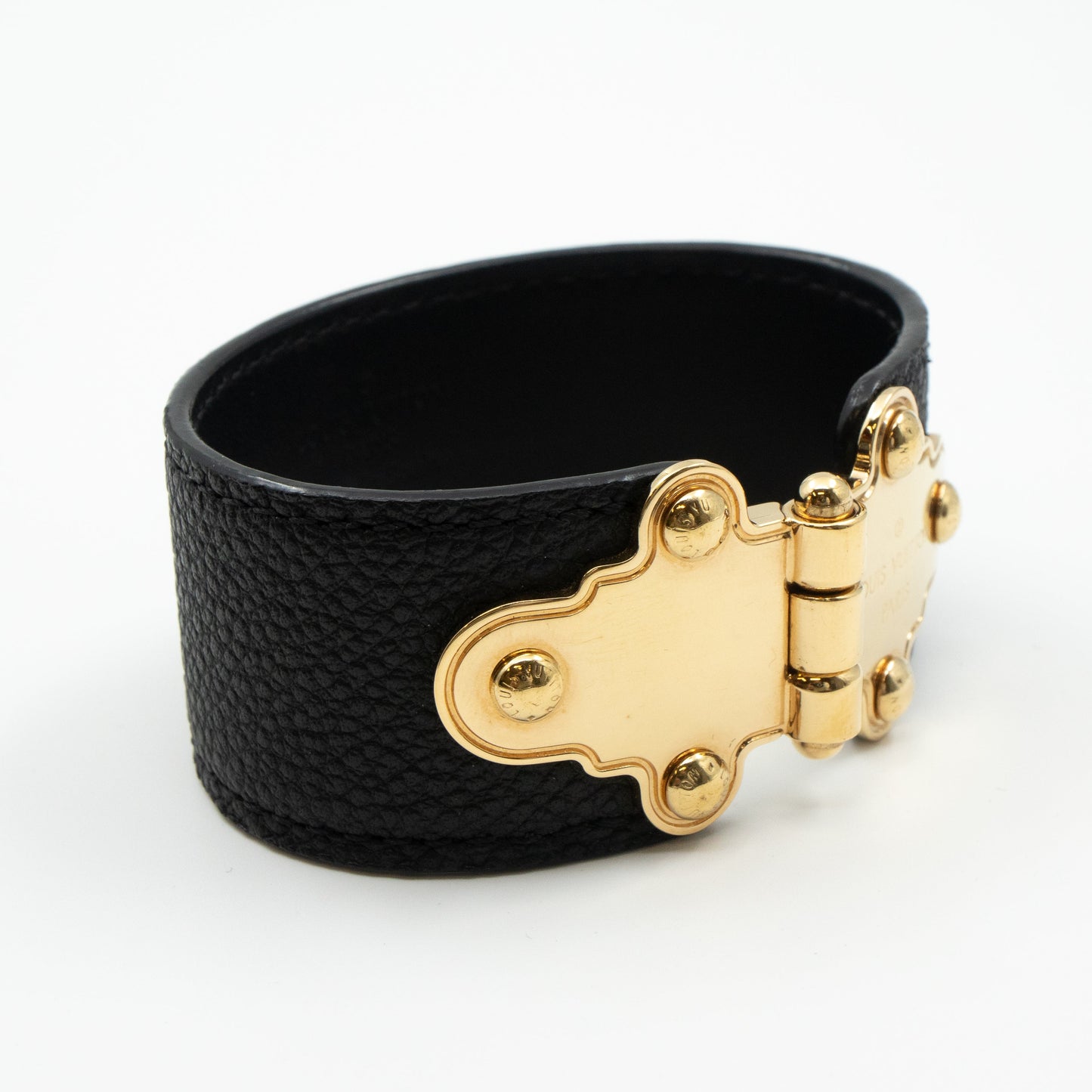 Louis-vuitton Save It Bracelet Black Leather