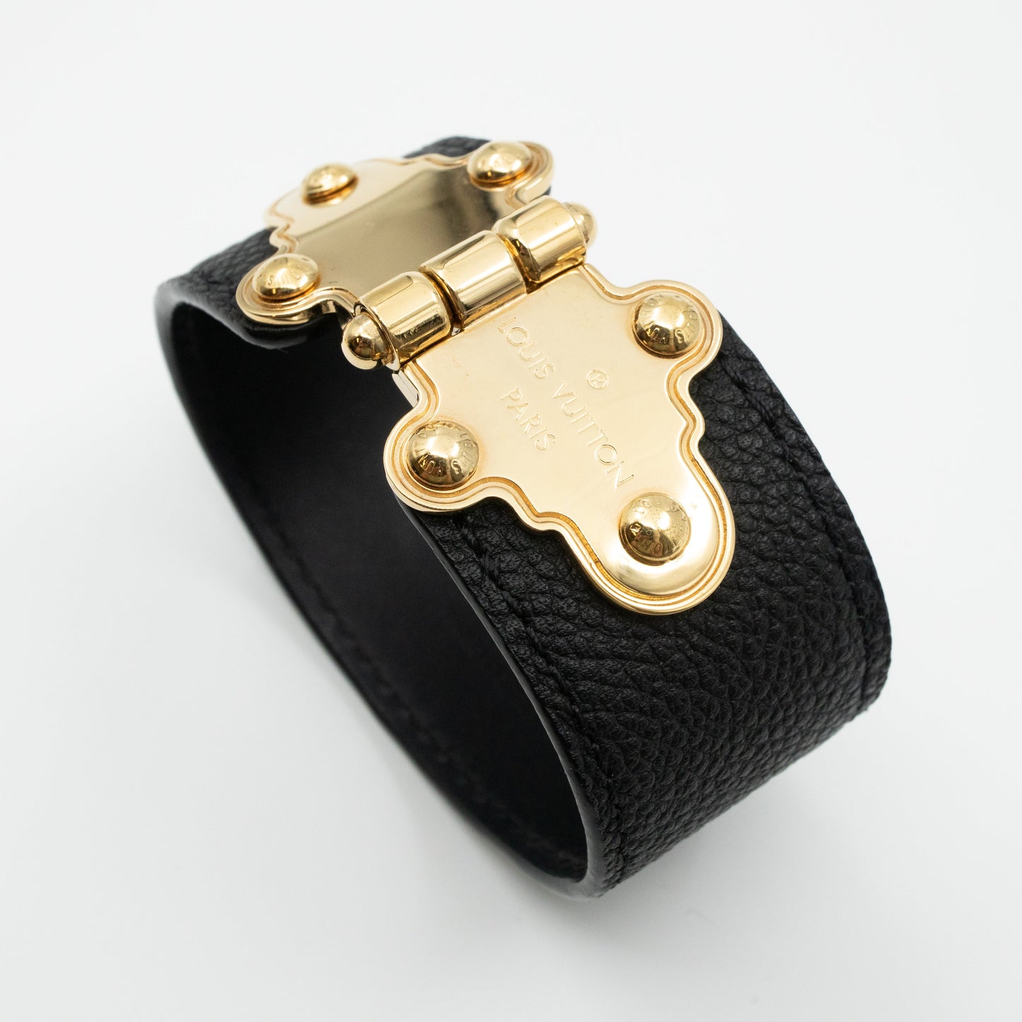 Louis-vuitton Save It Bracelet Black Leather