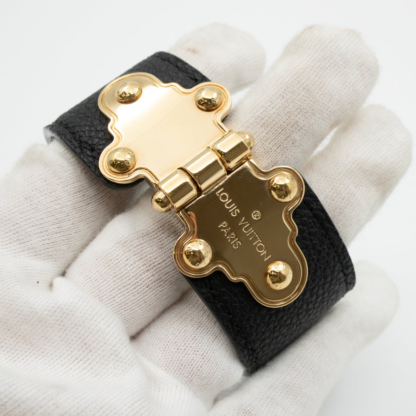 Louis-vuitton Save It Bracelet Black Leather