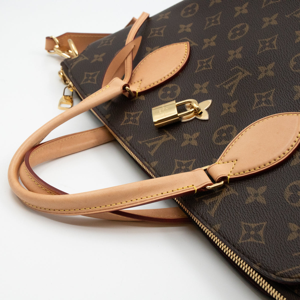 Louis-vuitton Flower Zipped Tote MM Monogram Beige