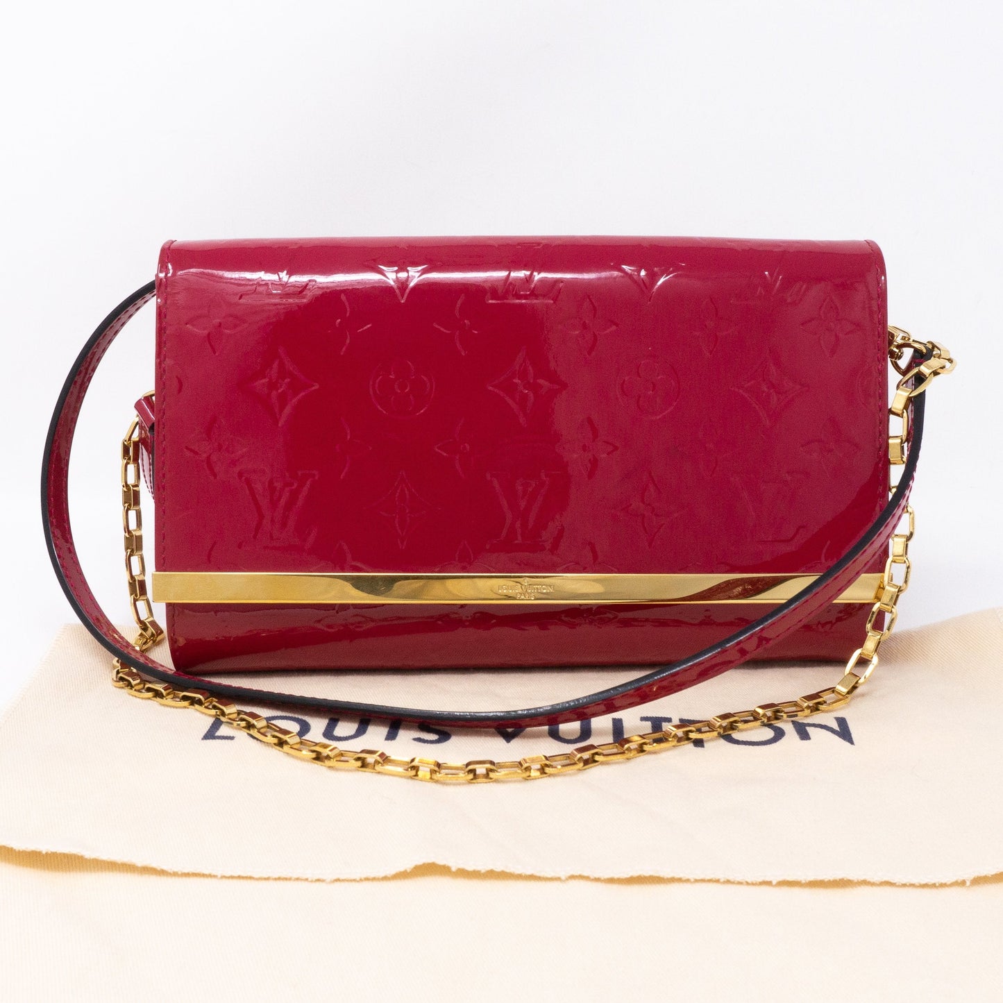 Louis-vuitton Ana Clutch Vernis Indian Rose