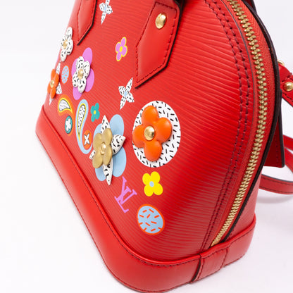 Louis-vuitton Alma BB Epi Red Blooming Flowers