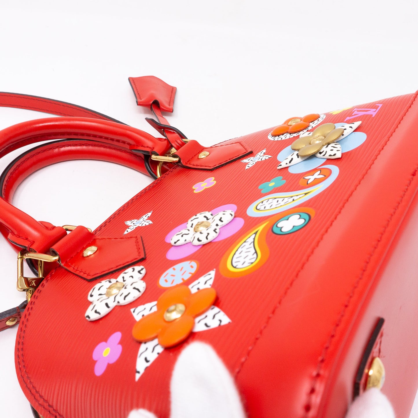 Louis-vuitton Alma BB Epi Red Blooming Flowers