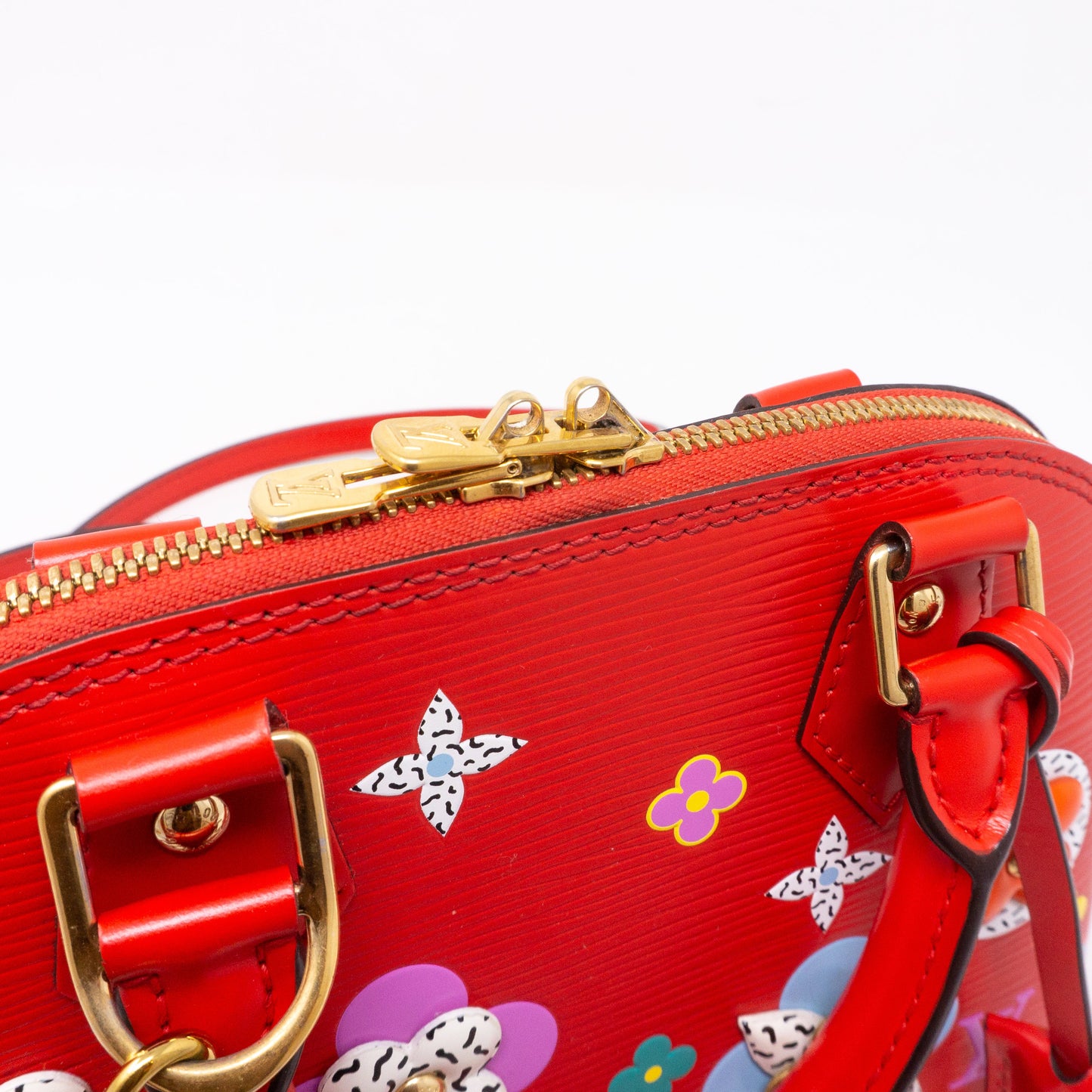 Louis-vuitton Alma BB Epi Red Blooming Flowers