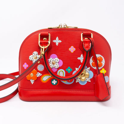 Louis-vuitton Alma BB Epi Red Blooming Flowers