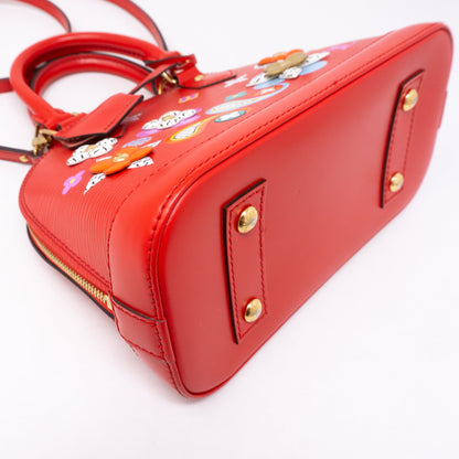 Louis-vuitton Alma BB Epi Red Blooming Flowers