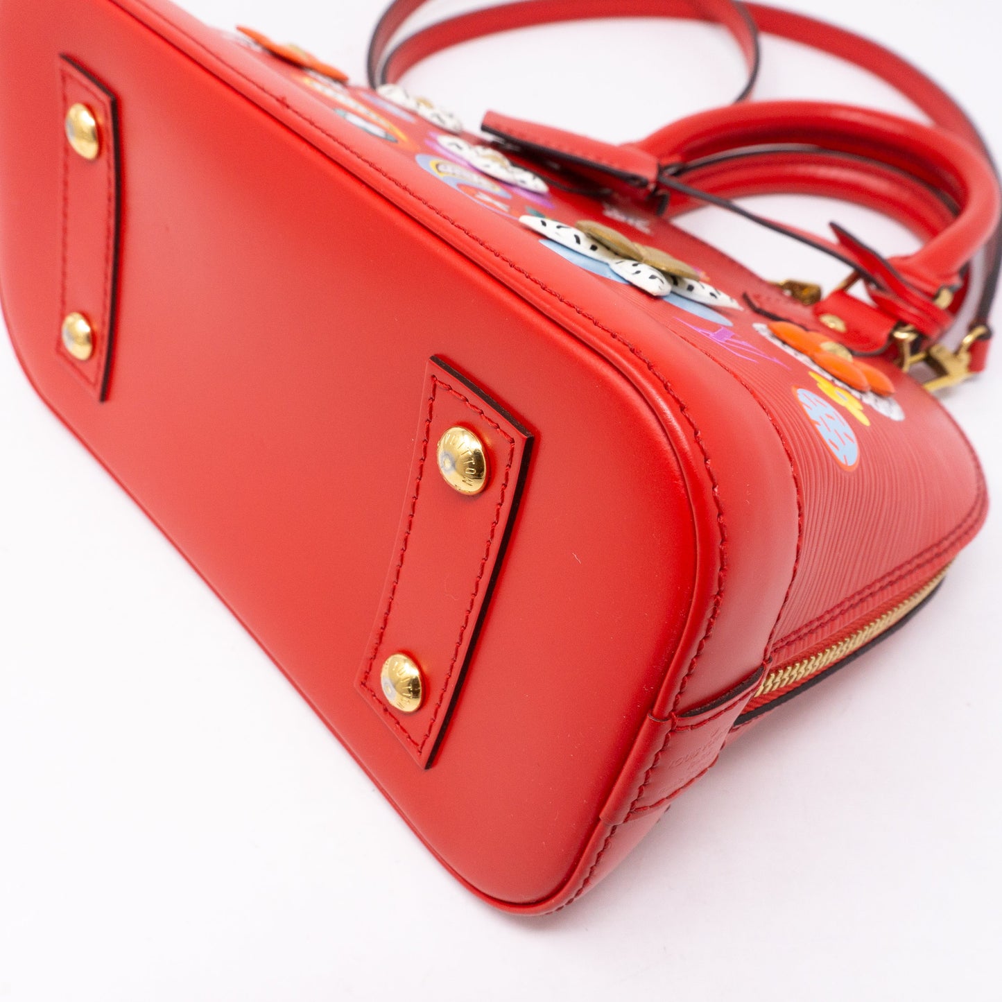 Louis-vuitton Alma BB Epi Red Blooming Flowers