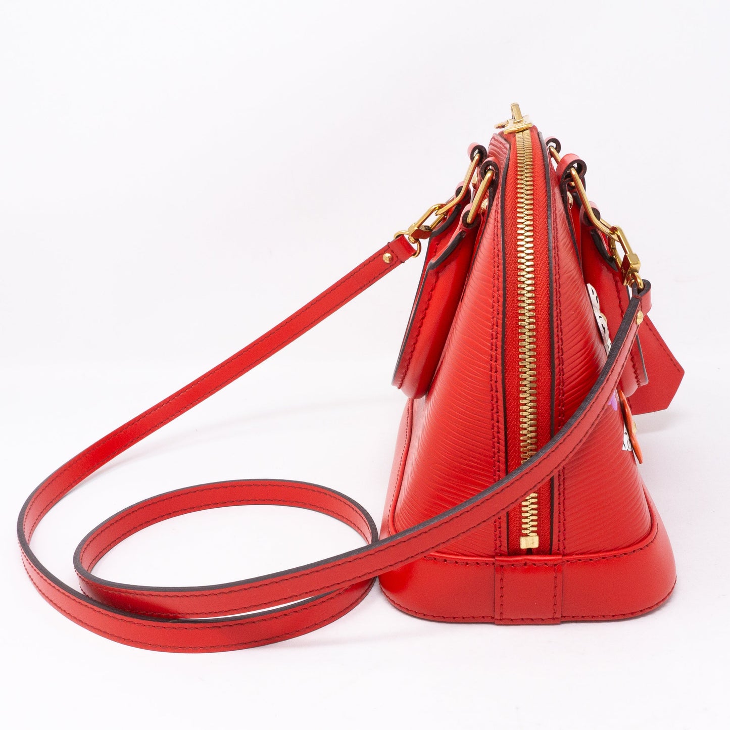 Louis-vuitton Alma BB Epi Red Blooming Flowers