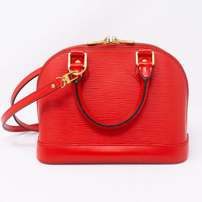 Louis-vuitton Alma BB Epi Red Blooming Flowers