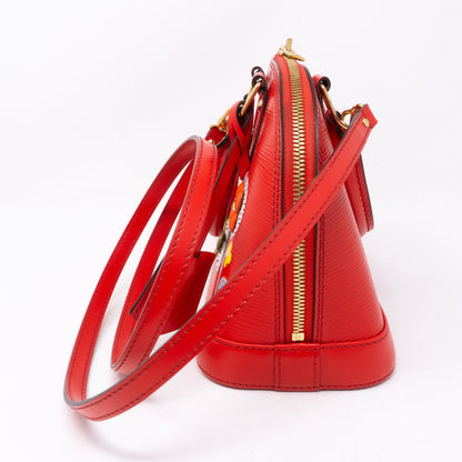 Louis-vuitton Alma BB Epi Red Blooming Flowers