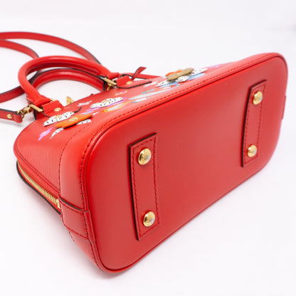 Louis-vuitton Alma BB Epi Red Blooming Flowers
