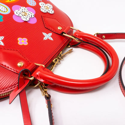 Louis-vuitton Alma BB Epi Red Blooming Flowers