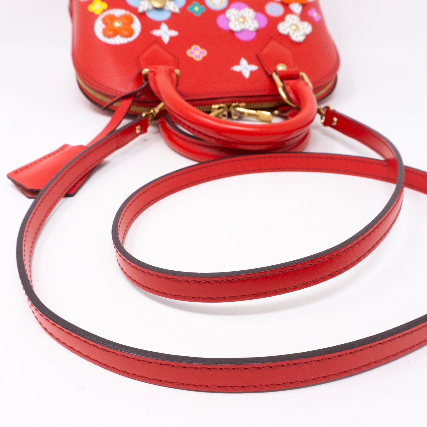 Louis-vuitton Alma BB Epi Red Blooming Flowers