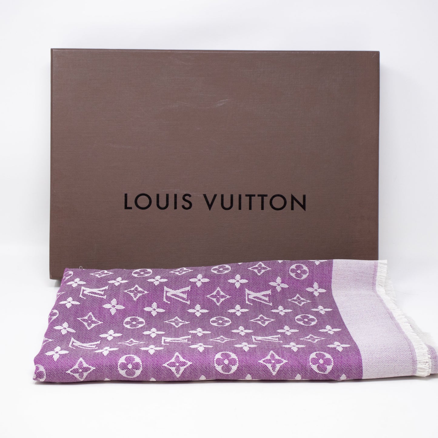 Louis-vuitton Monogram Denim Shawl Purple