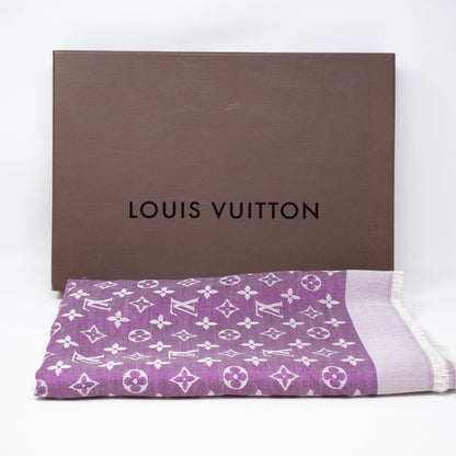 Louis-vuitton Monogram Denim Shawl Purple