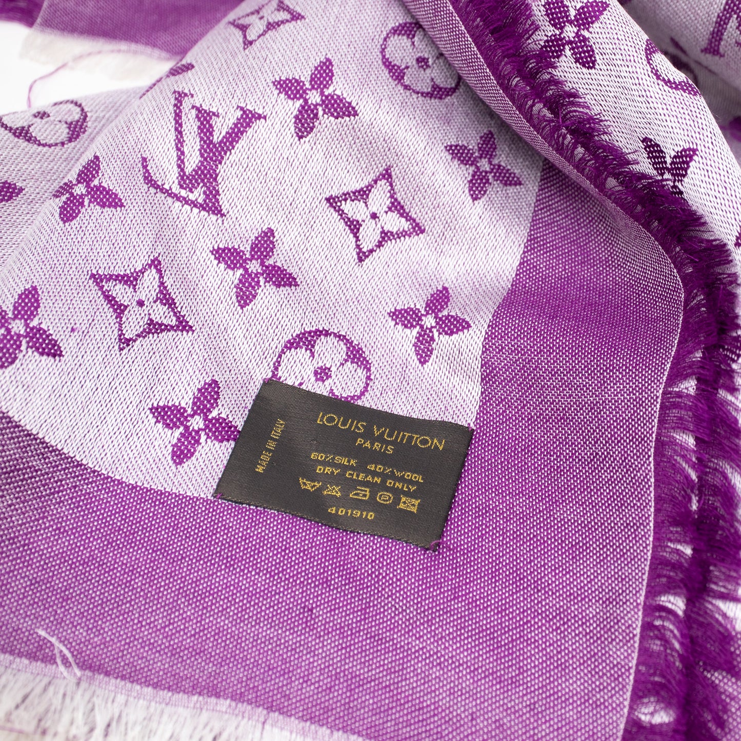 Louis-vuitton Monogram Denim Shawl Purple