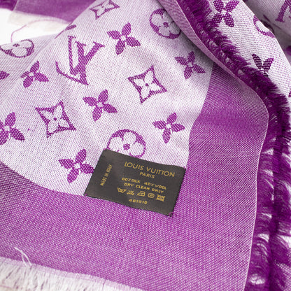 Louis-vuitton Monogram Denim Shawl Purple