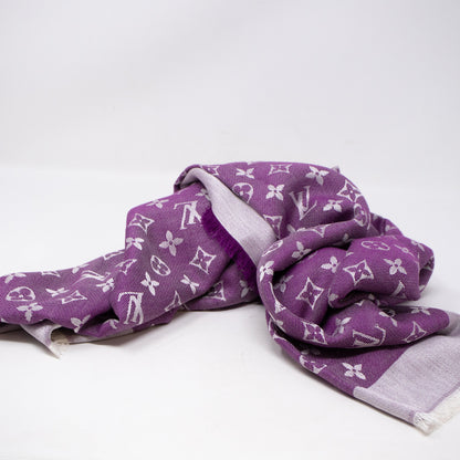 Louis-vuitton Monogram Denim Shawl Purple