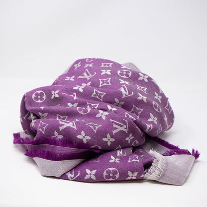 Louis-vuitton Monogram Denim Shawl Purple