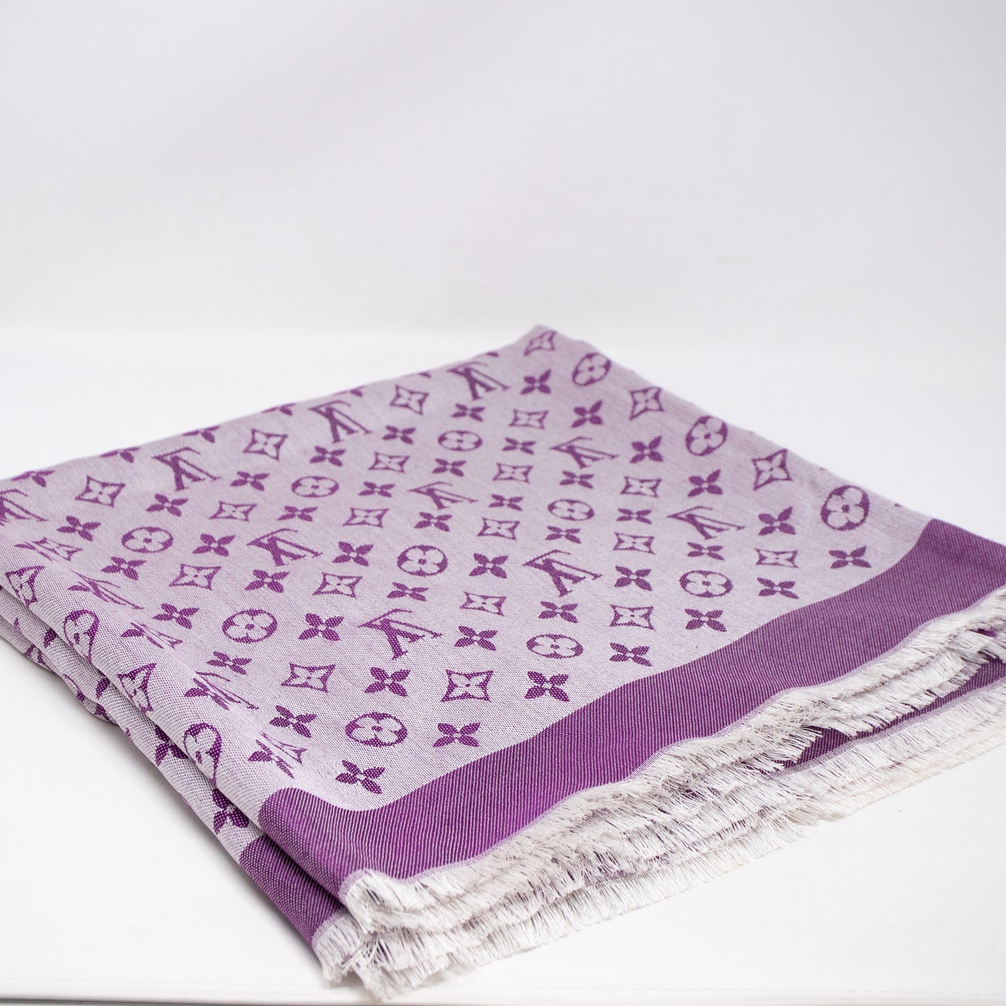 Louis-vuitton Monogram Denim Shawl Purple