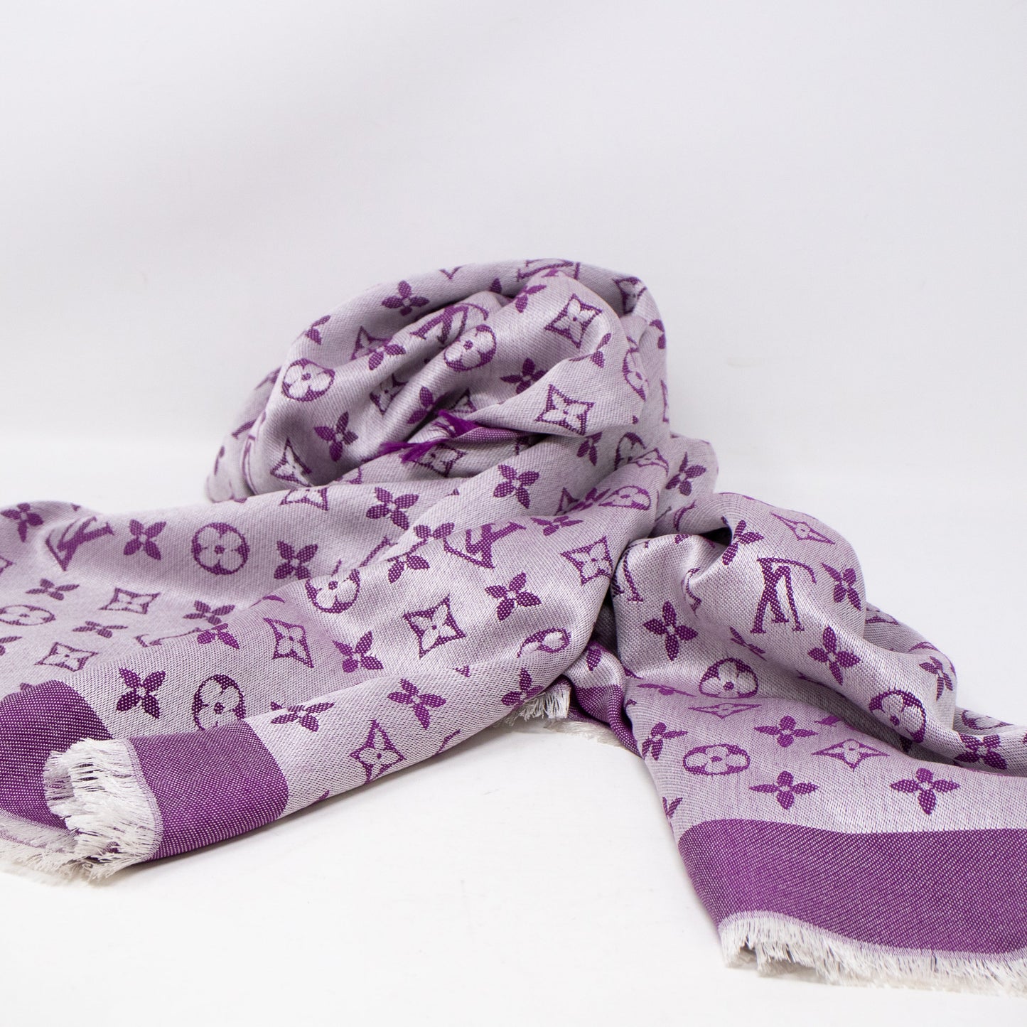 Louis-vuitton Monogram Denim Shawl Purple