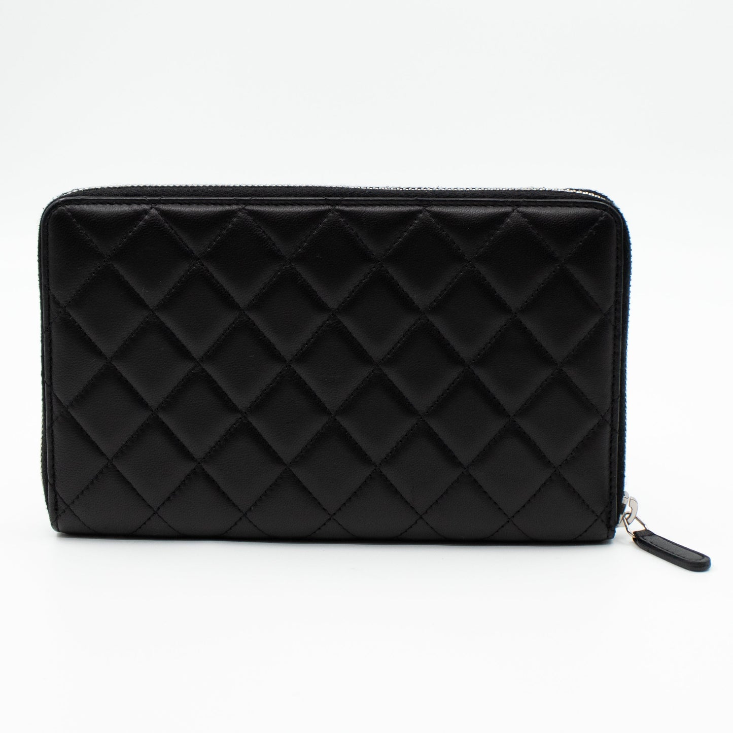 Organizer Wallet Black Lambskin Leather