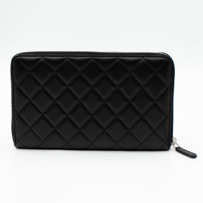 Organizer Wallet Black Lambskin Leather