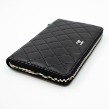 Organizer Wallet Black Lambskin Leather