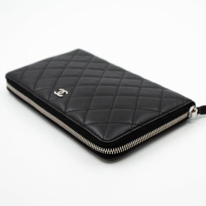 Organizer Wallet Black Lambskin Leather