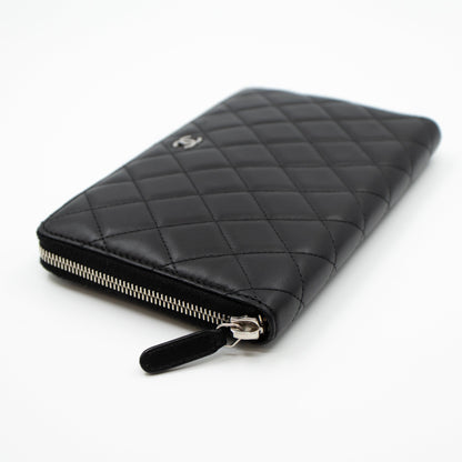 Organizer Wallet Black Lambskin Leather