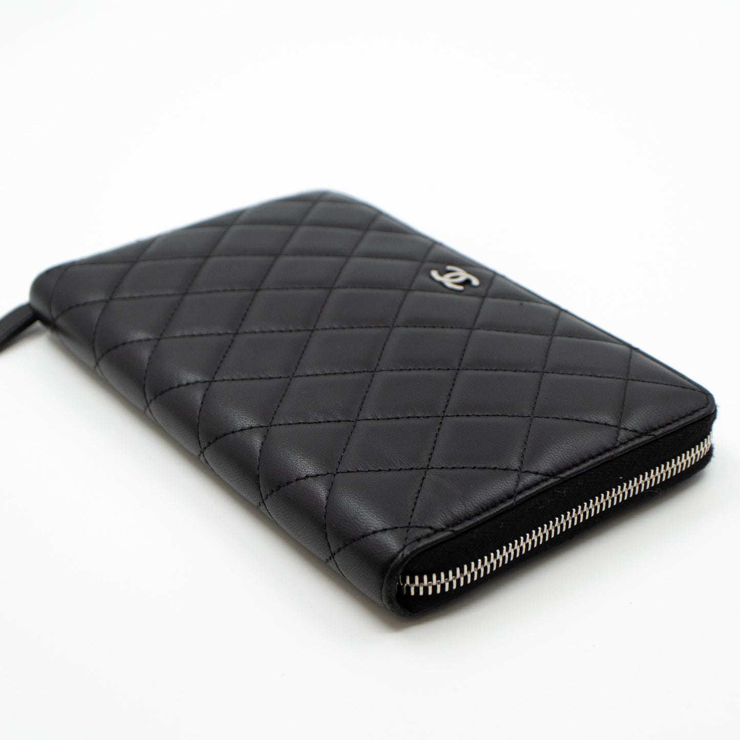 Organizer Wallet Black Lambskin Leather