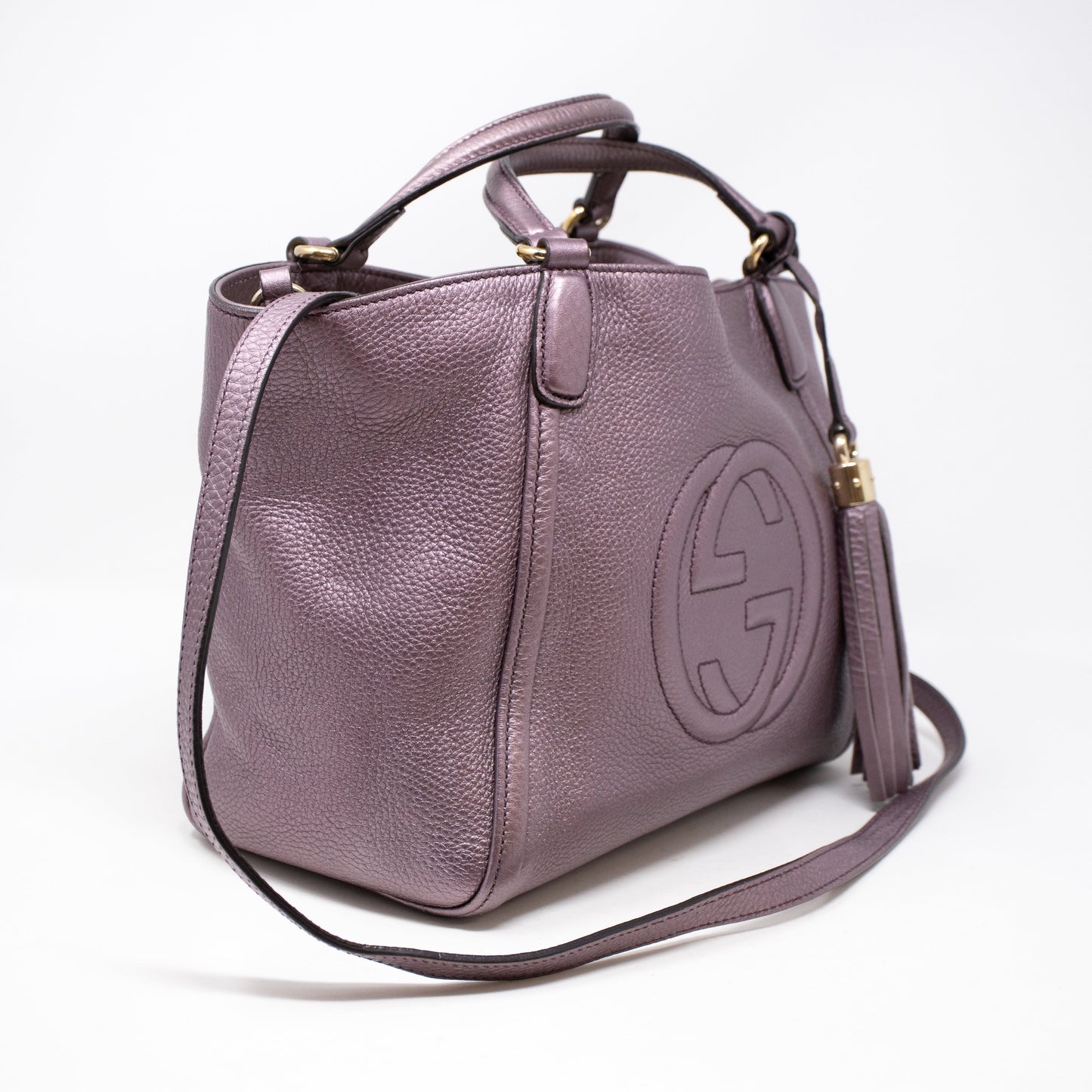 Soho Two Way Purple Metallic Leather