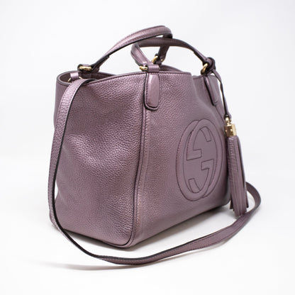 Soho Two Way Purple Metallic Leather