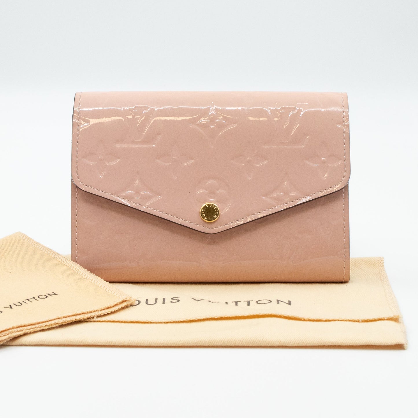 Louis-vuitton Sarah Compact Wallet Vernis Rose Ballerine