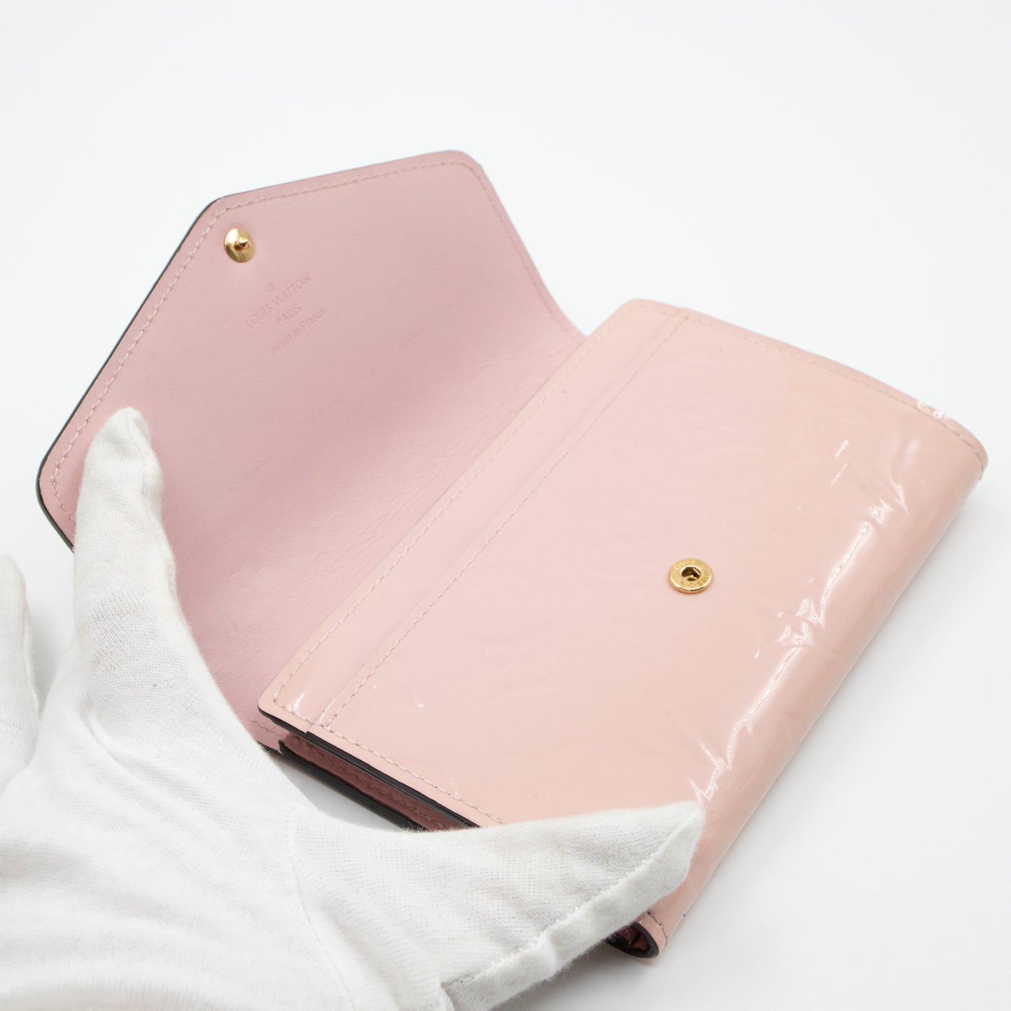 Louis-vuitton Sarah Compact Wallet Vernis Rose Ballerine