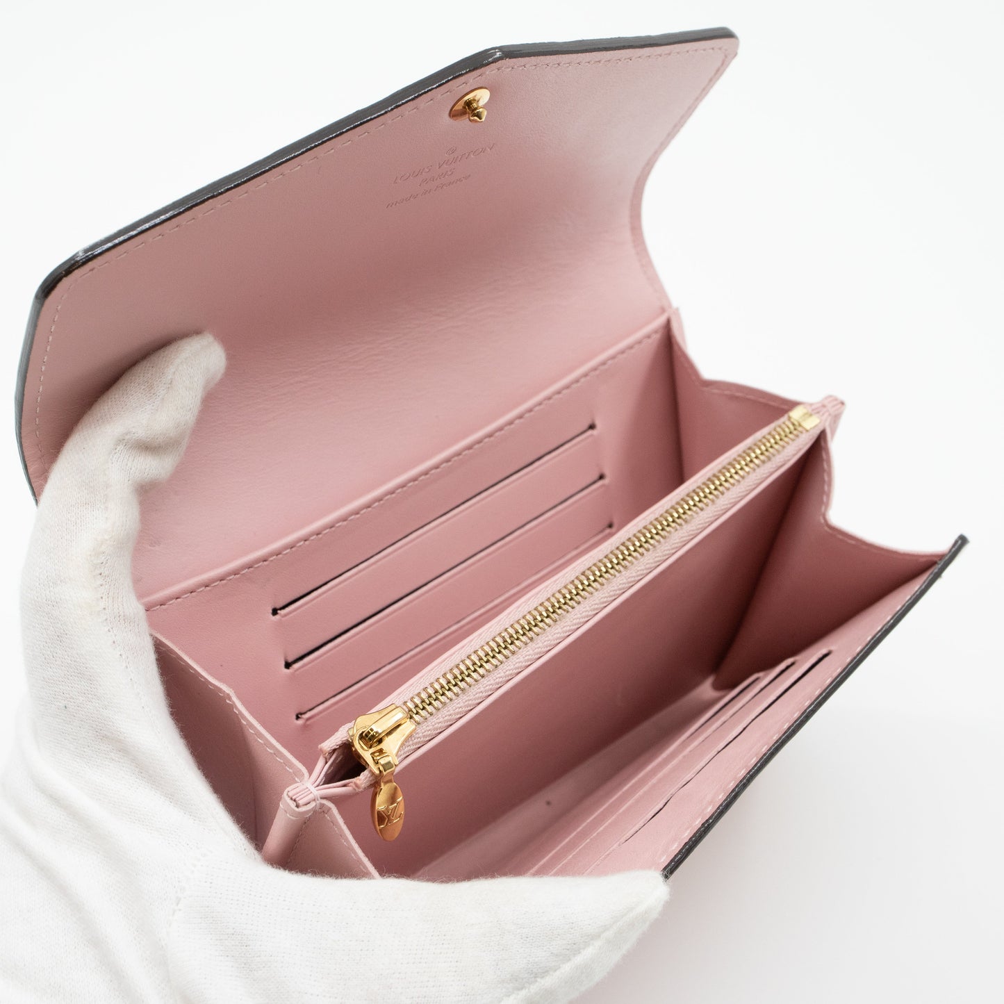 Louis-vuitton Sarah Compact Wallet Vernis Rose Ballerine