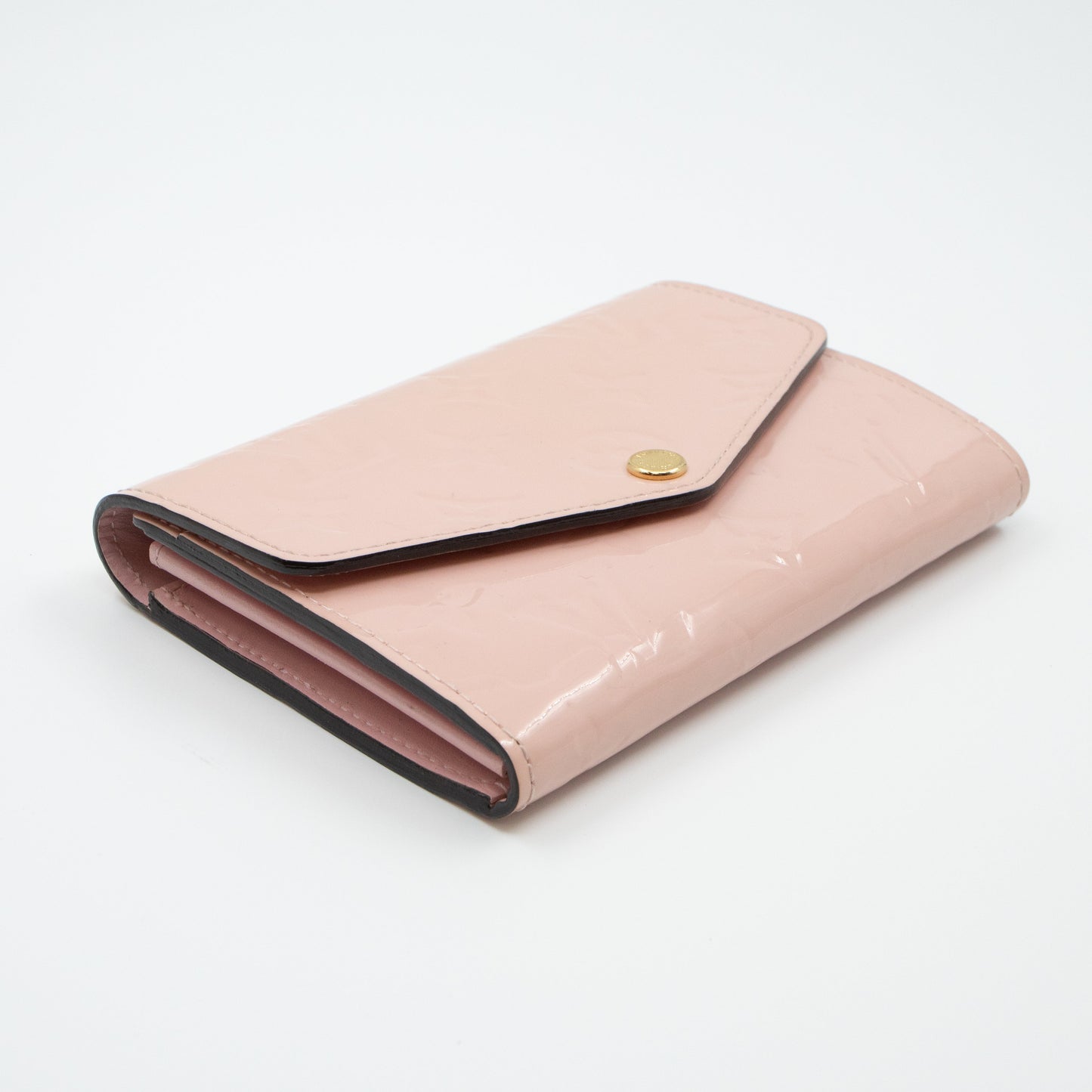 Louis-vuitton Sarah Compact Wallet Vernis Rose Ballerine