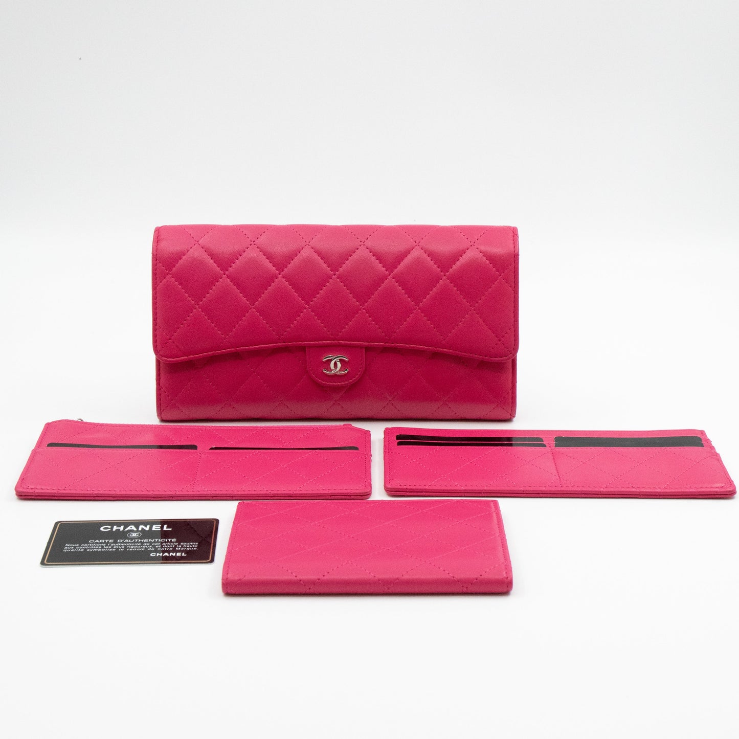 Classic Travel Wallet Four in One Pink Leather