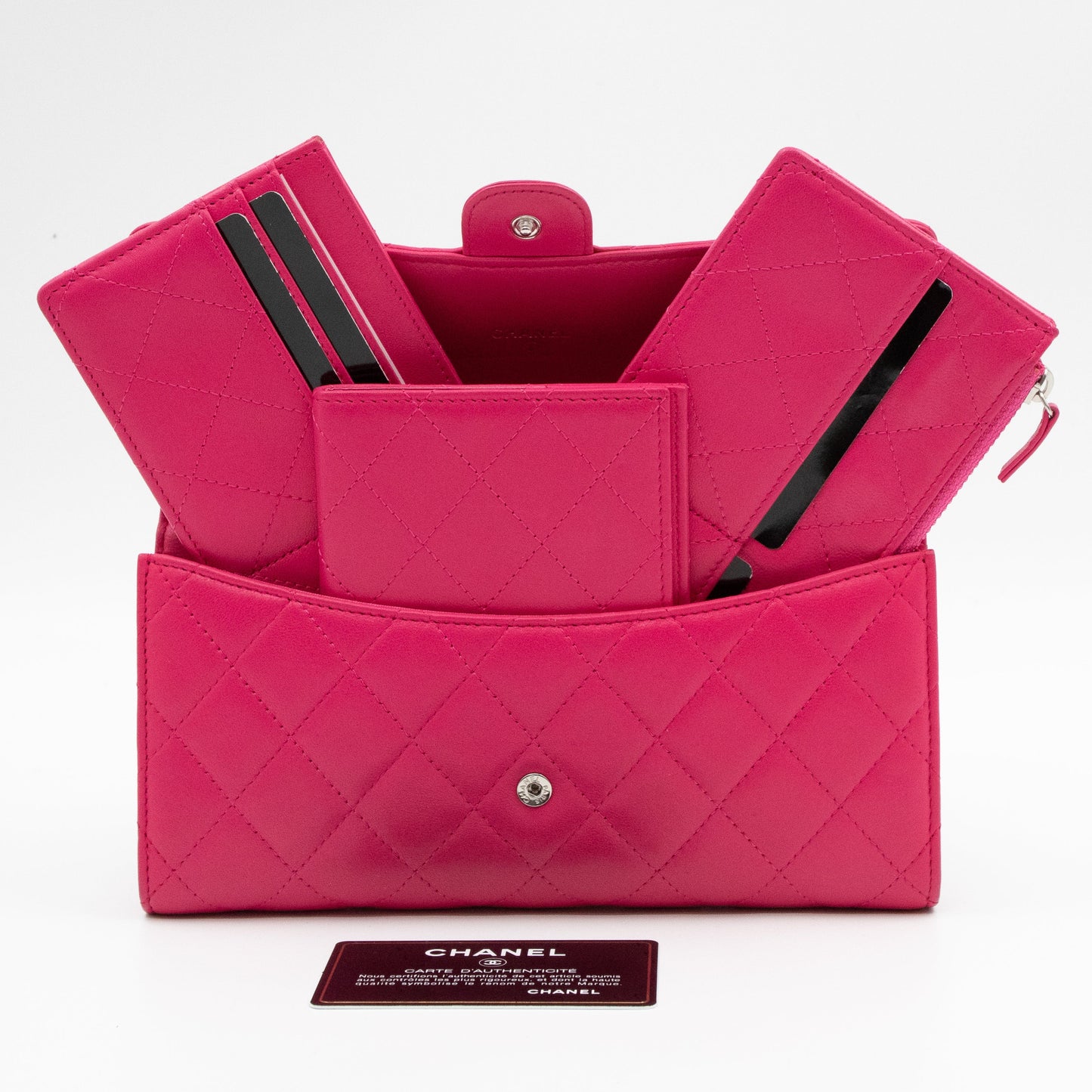 Classic Travel Wallet Four in One Pink Leather