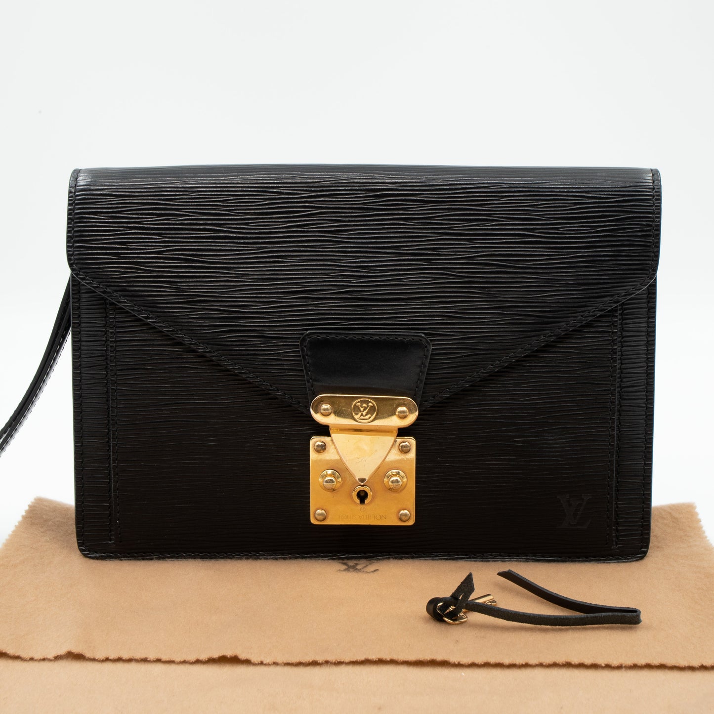 Louis-vuitton Dragonne Sellier Clutch Black Epi Leather