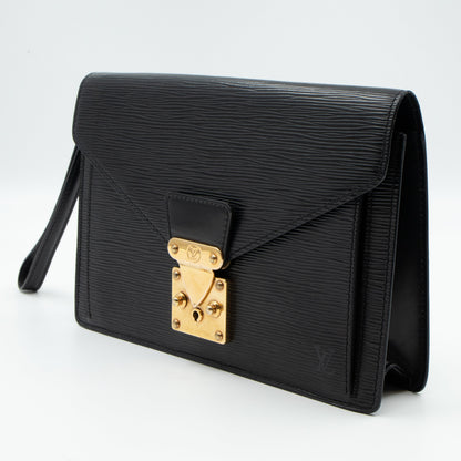 Louis-vuitton Dragonne Sellier Clutch Black Epi Leather