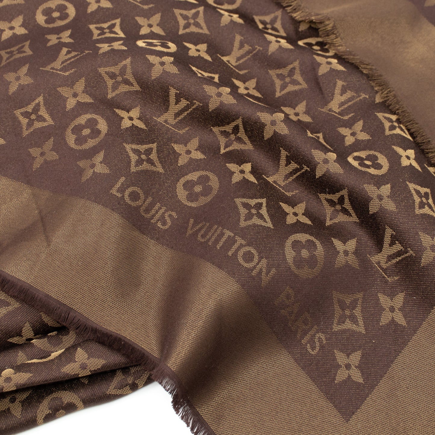 Louis-vuitton Monogram Shine Shawl Brown