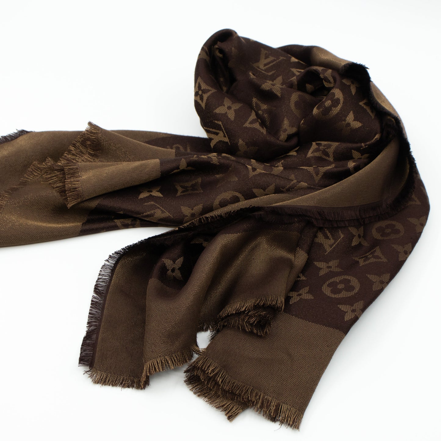 Louis-vuitton Monogram Shine Shawl Brown