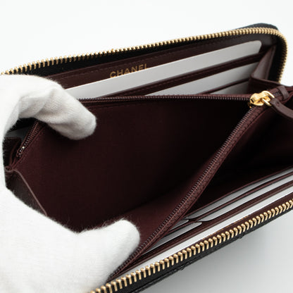 Classic Long Zipped Wallet Black Caviar