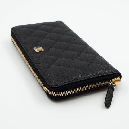 Classic Long Zipped Wallet Black Caviar