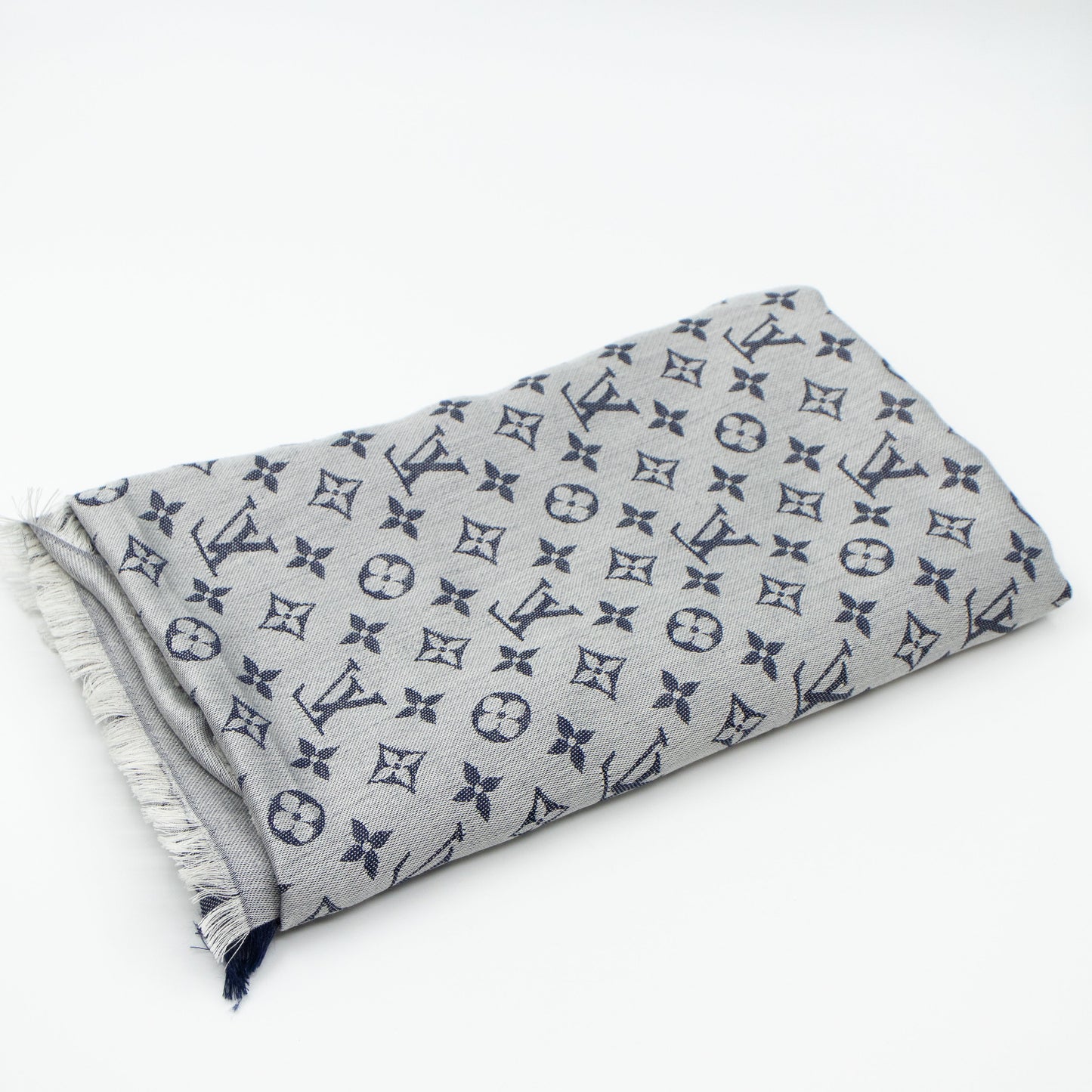 Louis-vuitton Monogram Denim Shawl Blue