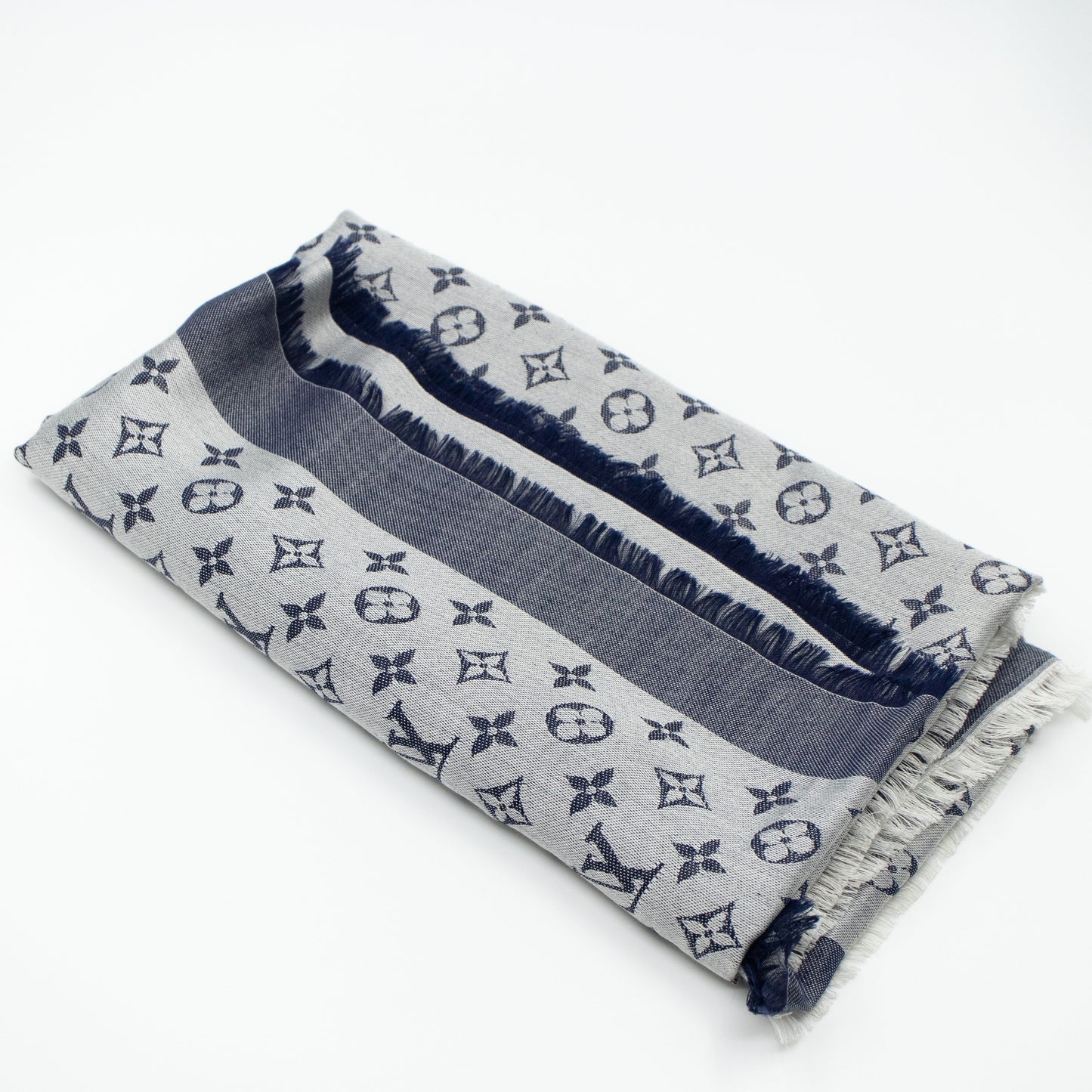 Louis-vuitton Monogram Denim Shawl Blue