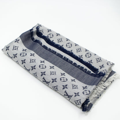 Louis-vuitton Monogram Denim Shawl Blue